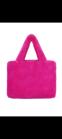 Stadstas van imitatiebont groot - fuchsia